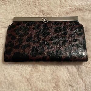 Santi brown, black and silver clutch bag NWT